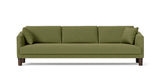 SOFÁ VENICE, BASE SUSPENDIDA, PATAS MADERA — simulación de color del tapizado Crevin Sublim 30. Color orientativo.