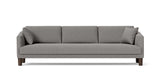 SOFÁ VENICE, BASE SUSPENDIDA, PATAS MADERA — simulación de color del tapizado Crevin Sublim 54. Color orientativo.