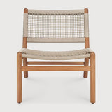Sillón de jardín Jack Woven Ethnicraft, Teca / Beige, vista lateral