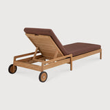 Tumbona de jardín ajustable Jack Ethnicraft, Teca / Burgundy, vista lateral