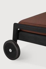 Tumbona de jardín ajustable Jack Ethnicraft, Teca negra / Burgundy, detalle