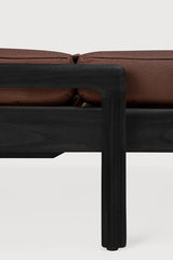 Tumbona de jardín ajustable Jack Ethnicraft, Teca negra / Burgundy, detalle